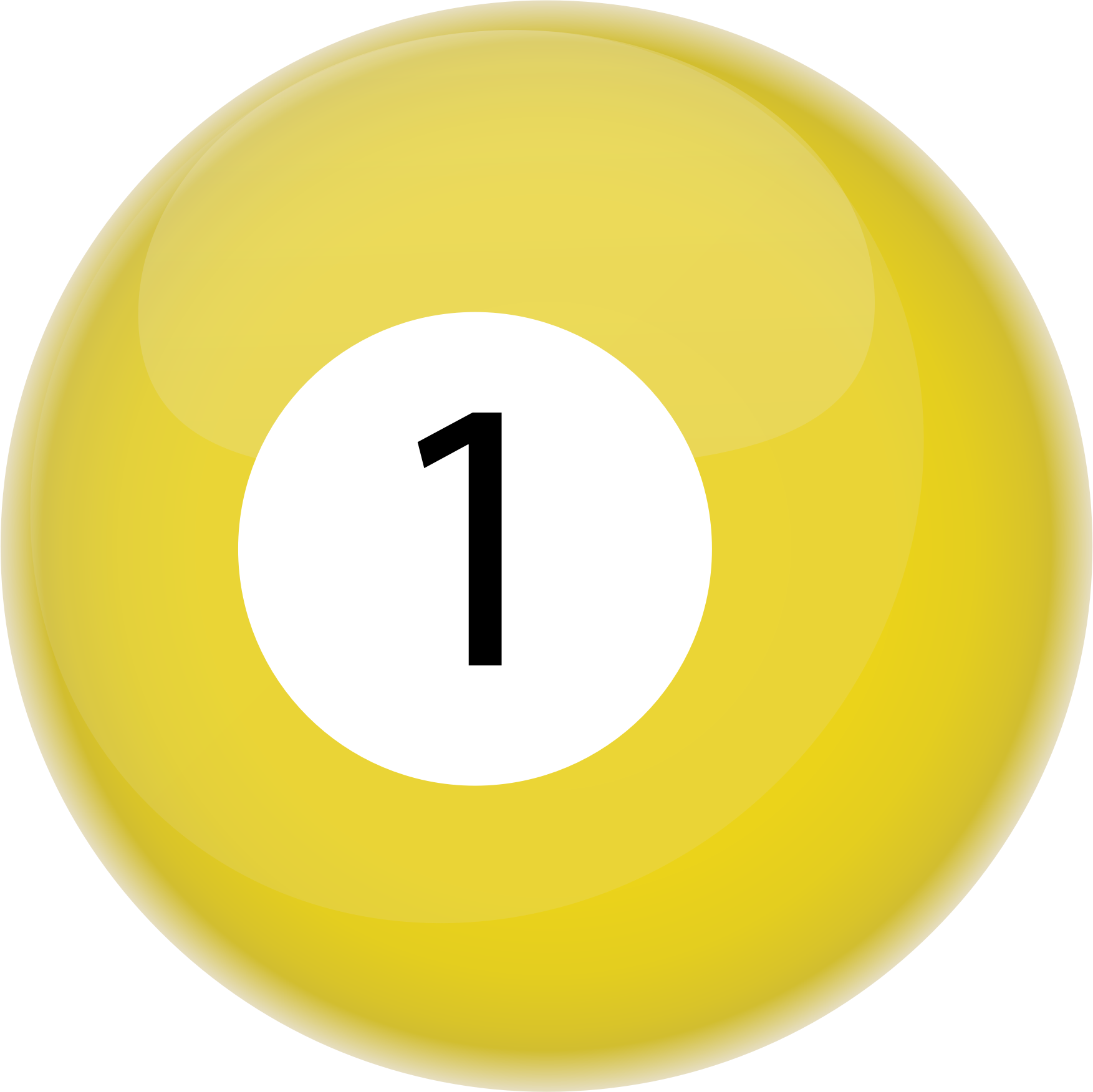 Billiard Ball Png High-quality Image - 1 Ball In Pool (1753x1752), Png Download