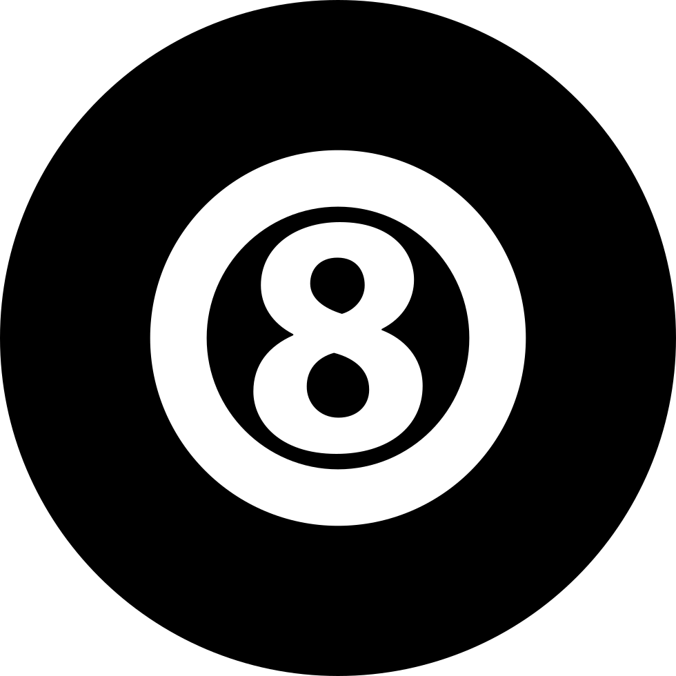 Pool Ball Number Eight Comments - Instagram Button Png Black (980x980), Png Download