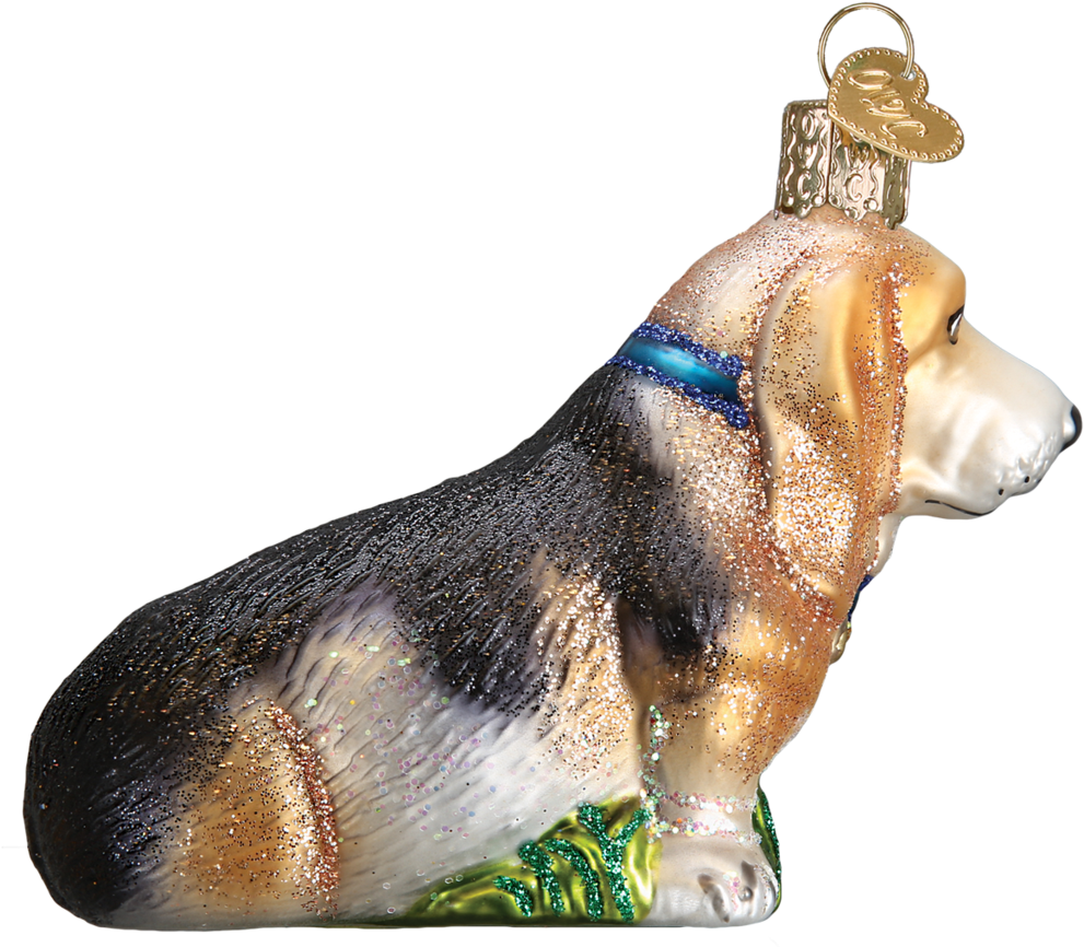 Basset Hound Ornament - Bassett Hound Glass Ornament By Old World Christmas (1024x1024), Png Download