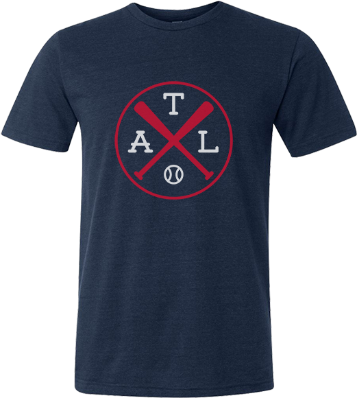 Atl Crossed Baseball Bats T-shirt - Shirt (600x600), Png Download