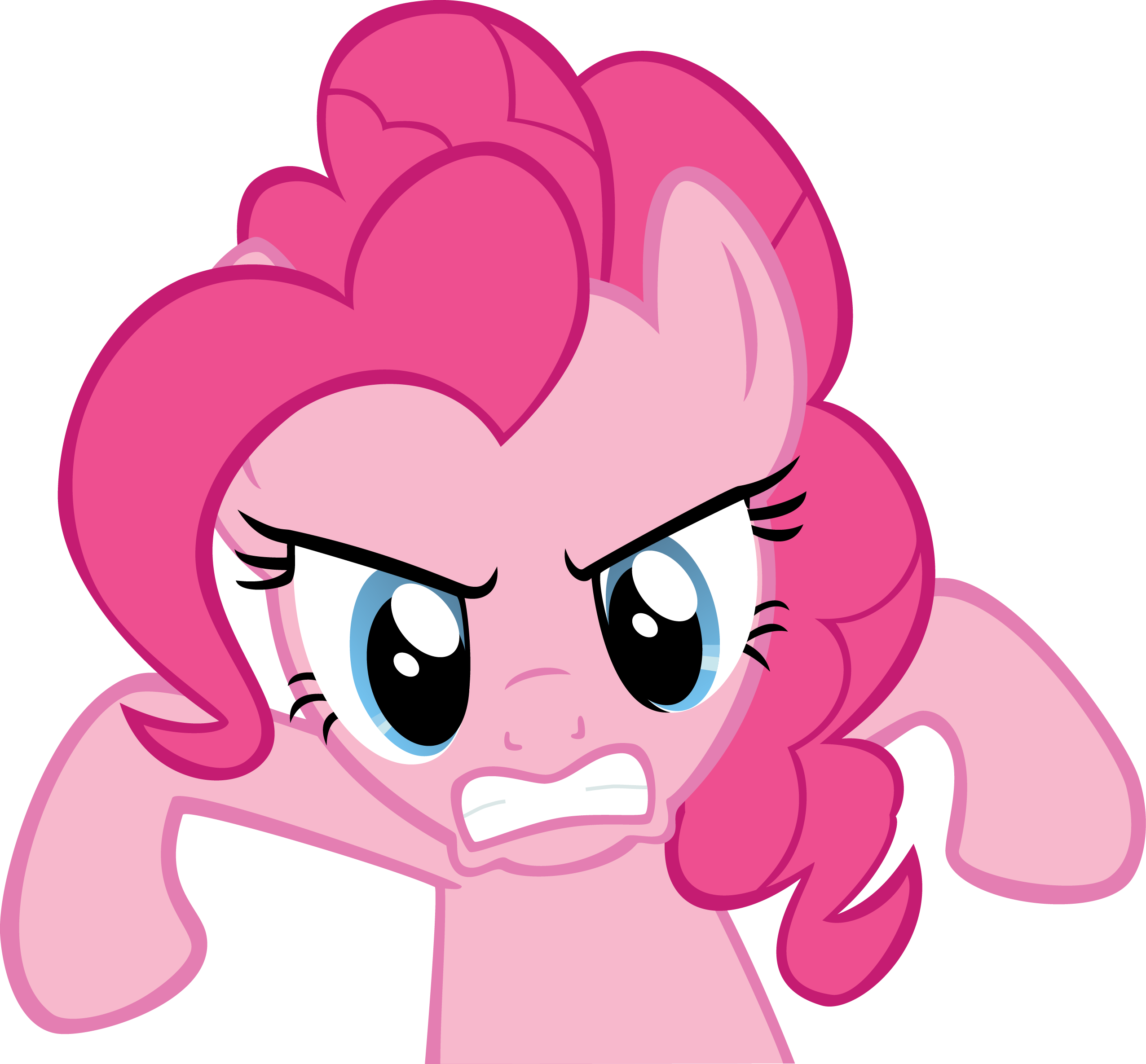 Pinkie Pie Littlebigplanet 3 Pony Hair Pink Face Red - My Little Pony Pinkie Pie Mad (2552x2370), Png Download