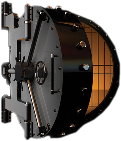 Gold Safe (413x478), Png Download