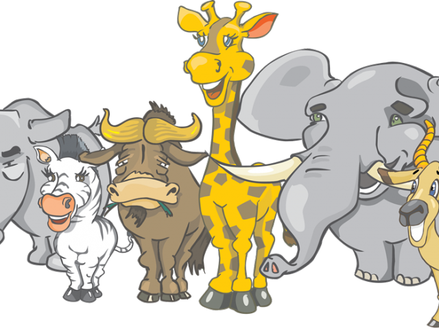 Safari Animals Clipart - African Animals Cartoon Png (640x480), Png Download