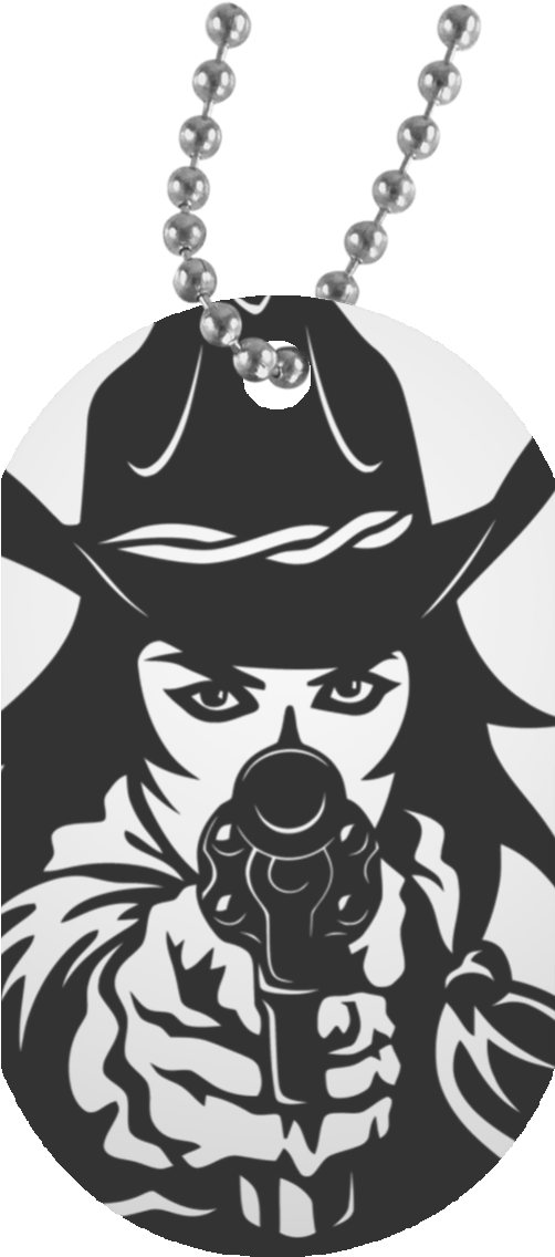 Try Me Partner White Dog Tag - Sexy Cowgirl Clipart (1155x1155), Png Download