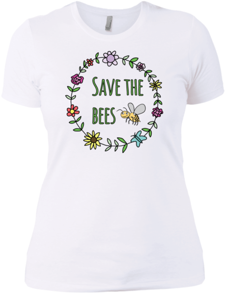 Save The Bees Flower Garland Ladies' Short Sleeve T-shirt - Bitclub Network T Shirt (600x600), Png Download