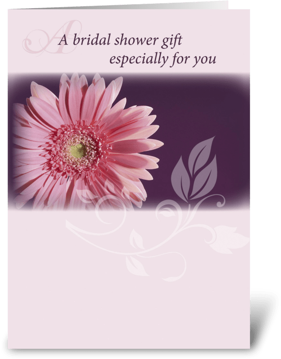 Bridal Shower Pink Daisy Congratulations Greeting Card - Bridal Shower Greeting Card Message Religious (700x792), Png Download