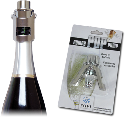 Ravi® Champagne Pop Pump/stopper, Chrome Finish - Ravi Champagne Pop Pump Bottle Stopper And Preserver (420x420), Png Download