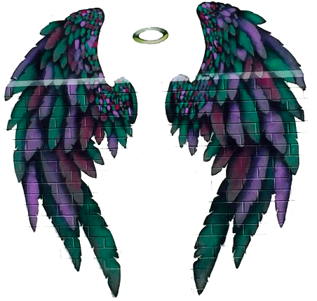 Asas De Anjo Na Parede (450x428), Png Download