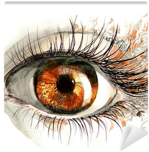 Green Eyes Painting (400x400), Png Download