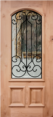 Verona 2/3 Lite W/novo Glass - 3 4 Lite Aspen Iron Grille Door (428x484), Png Download