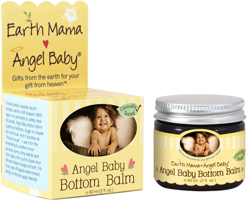 Earth Mama - Angel Baby Angel Baby Bottom Balm 2 Fl.oz (495x400), Png Download