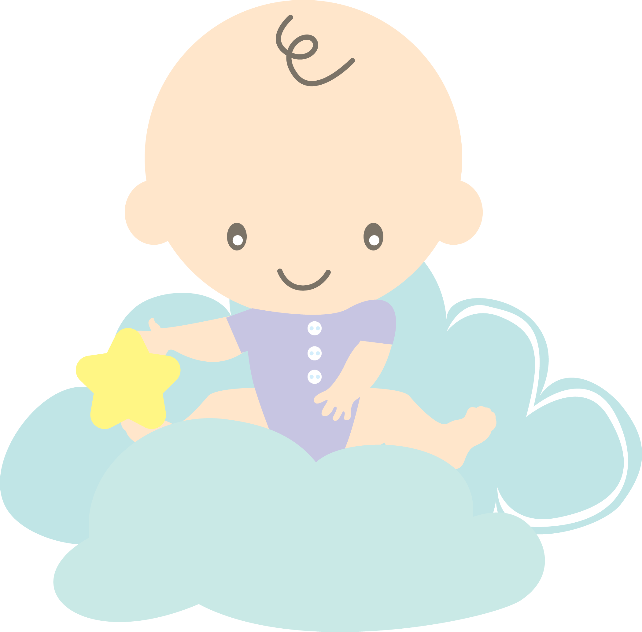 Sleeping Baby Angel Clipart 4 By Sarah - Minus Bebe (2100x2069), Png Download