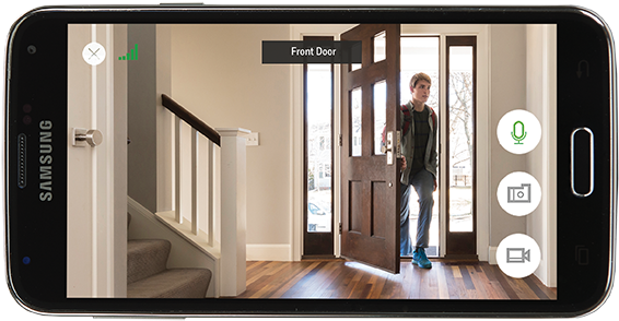 Android Phone Video Residential Front Door - Honeywell Lyric C2 Network Camera - 1080p - Day/night (576x307), Png Download