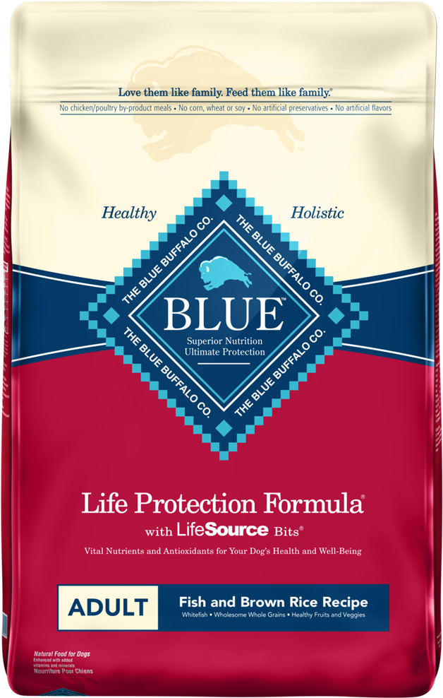 Blue Buffalo Life Protection Adult Fish And Brown Rice - Blue Buffalo Senior Dog Food Small (1000x1000), Png Download