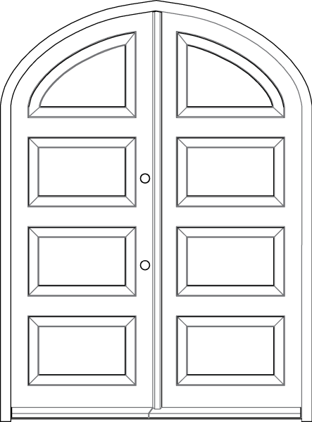 Arched Front Doors - Door (443x600), Png Download