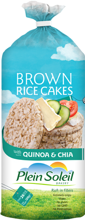 Brown Rice Cakes With Quinoa & Chia - Plein Soleil Rice Cake (400x450), Png Download