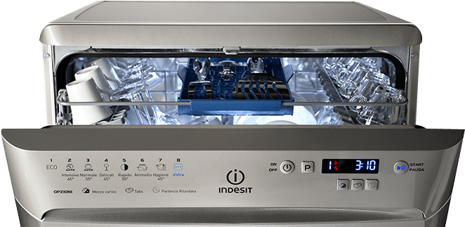 Dishwasher With Extra Hygiene Wash Technology - Indesit Dfp 58t94 Ca Nx (689x326), Png Download