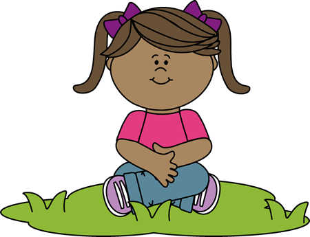 Kid Sitting In Grass Clip Art - Sitting Criss Cross Clipart (450x345), Png Download