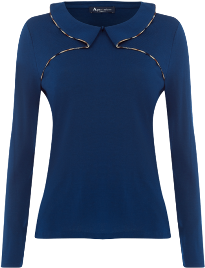 Coira Folded Collar Top Coira Folded Collar Top - Sweater (460x611), Png Download