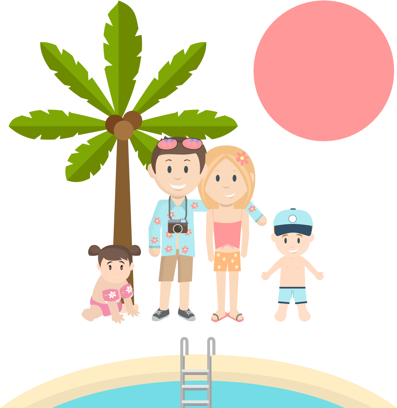 Travel Insurance Clipart Child Holiday - Palm Trees (1320x1371), Png Download
