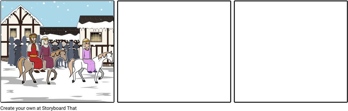 King, Queen, And Princess - Cartoon (1164x385), Png Download