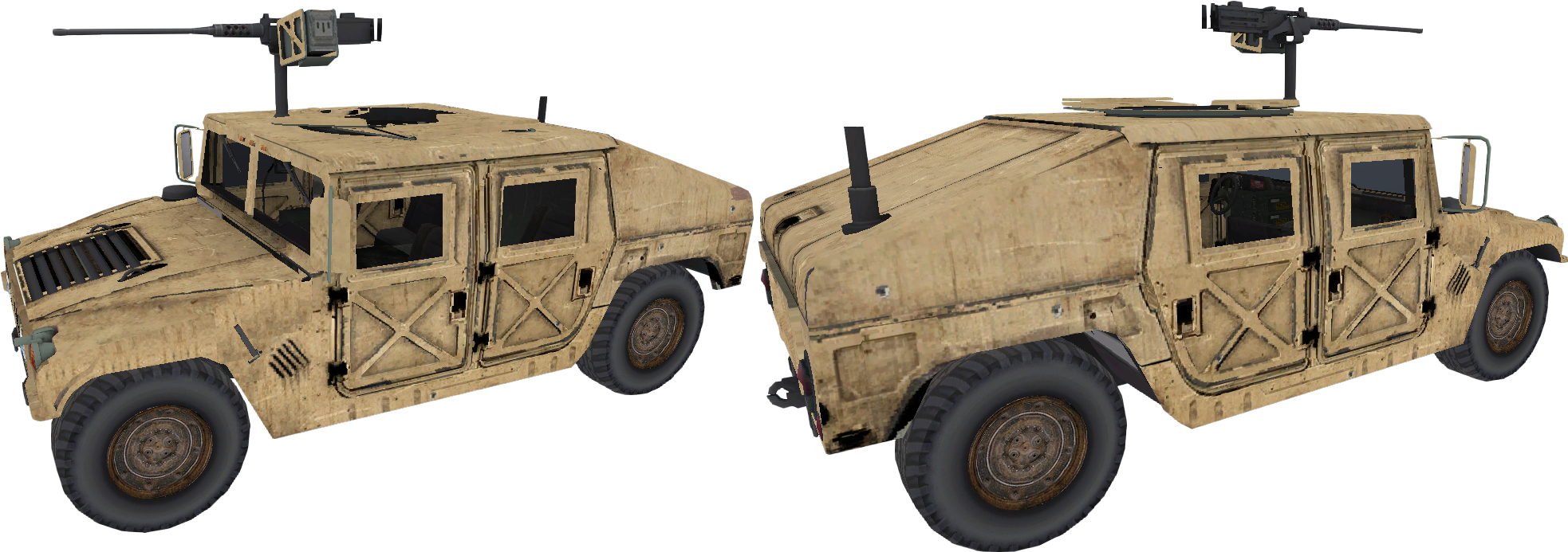 Hummer H1 In Military Version With M-60 Turret - Hummer H1 Military Version (1976x700), Png Download