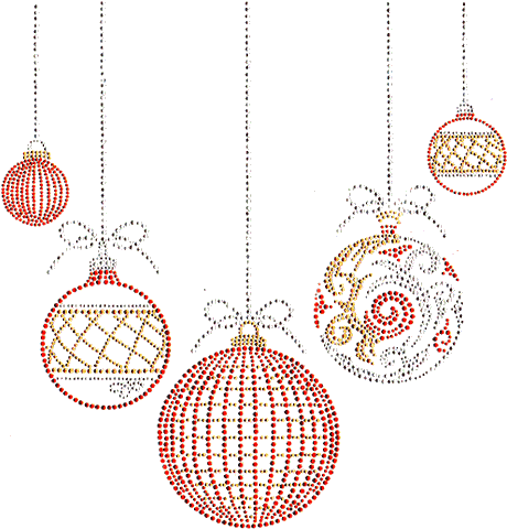 S4686-tor<br>red, Gold & Clear Xmas Ornaments Neckline - Christmas Day (500x484), Png Download