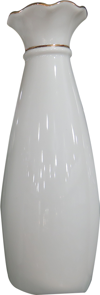 White Color With Golden Line - Glass Bottle (1000x1000), Png Download