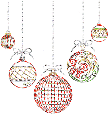 S4686-reg<br>green, Red, Gold & Clear Xmas Ornaments - Christmas Day (500x484), Png Download