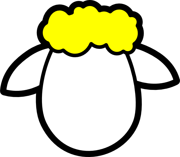 Sheep Clipart Yellow - Draw A Sheep Face (600x524), Png Download