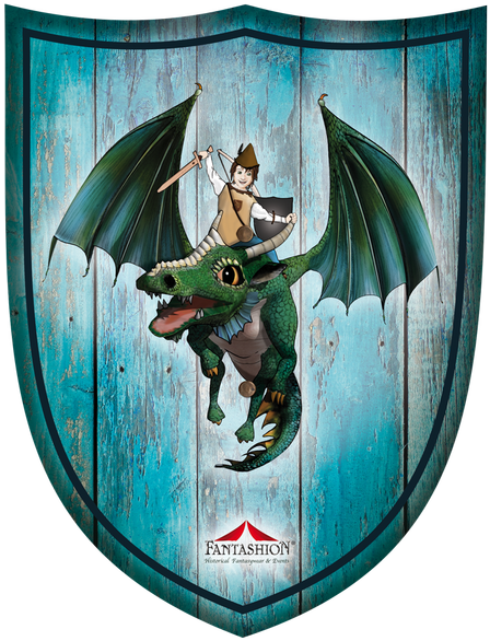 Shield Jona Blue - Fantashion F 98 - Ritter Panneau De Yona Avec Le Dragon, (450x600), Png Download