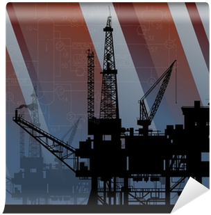 Oil Rig In Sea, Vector Illustration Wall Mural • Pixers® - Practical Petroleum Geochemistry For Exploration And (400x400), Png Download