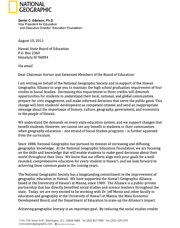 National Geographic Society Education Ngsef Is The - Application Letter For Master Degree (612x792), Png Download