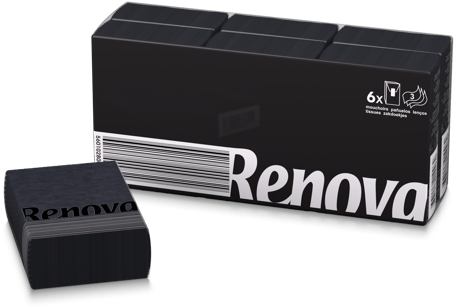 Renova Black Pocket Tissues - Renova Black Tissue (530x550), Png Download