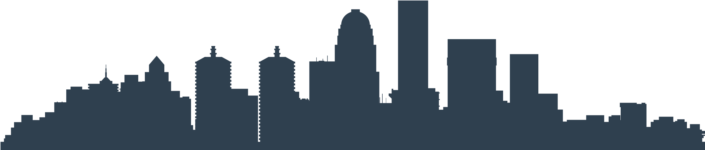 Amsterdam Skyline Silhouette At Getdrawings - Louisville Skyline Silhouette (2457x617), Png Download