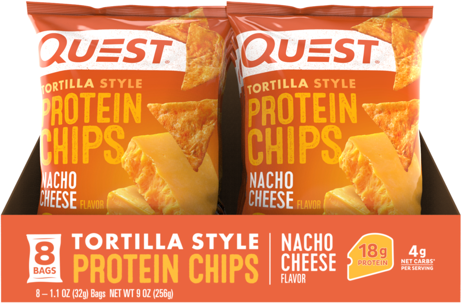 Nacho Cheese Tortilla Style Protein Chips - Quest Protein Chips Nutrition Label (1000x1282), Png Download