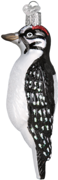 Hanging Hairy Woodpecker Ornament Hanging Hairy Woodpecker - Christmas Ornament (387x387), Png Download
