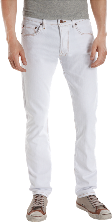 Images Of White Mens Jeans - White Jeans Png Mens (450x750), Png Download