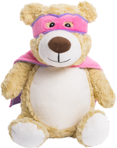 Personalized Stuffed Animal - Cubbies Pink Hero Bear (540x720), Png Download