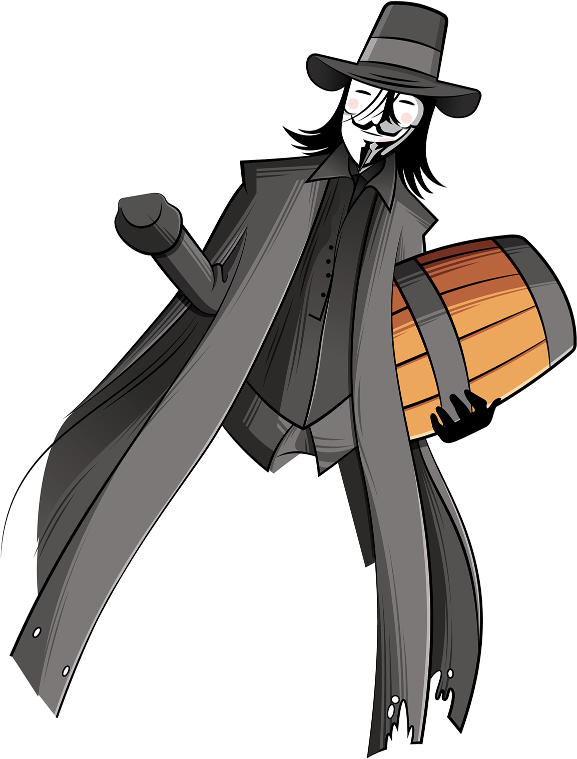 Guy Fawkes Created In Illustrator - Cartoon (1200x1550), Png Download