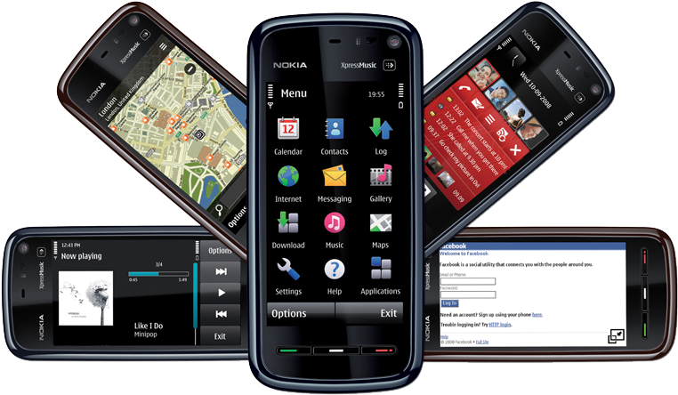 Nokia 5800 Xpressmusic - Nokia First Touch Screen Phones (800x475), Png Download