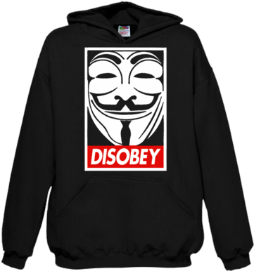 Guy Fawkes Disobey Hoodie - Guy Fawkes Hoodie (454x415), Png Download