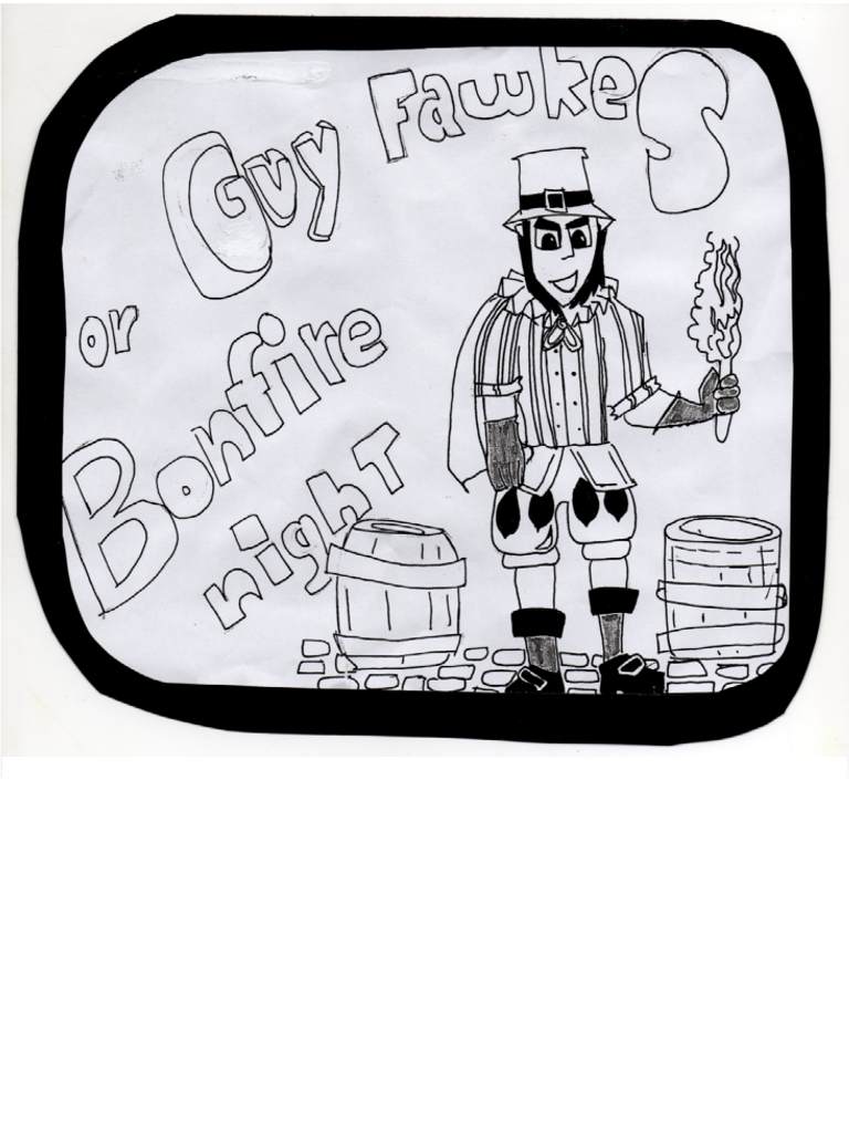 Guyfawkes2 - Cartoon (768x1024), Png Download