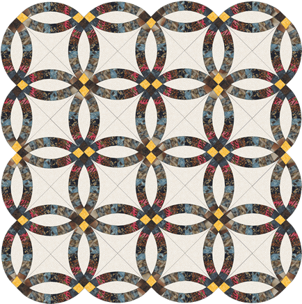 Double Wedding Ring - Quilt (434x436), Png Download