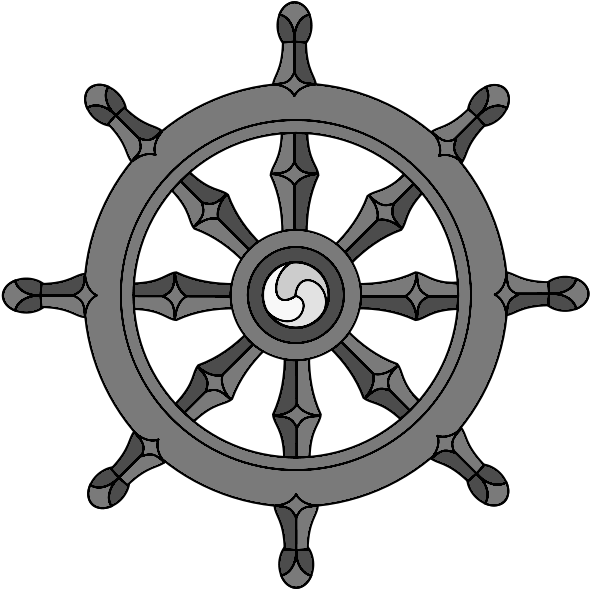 Roue Du Dharma - Simbolos De La Religion Budismo (600x600), Png Download