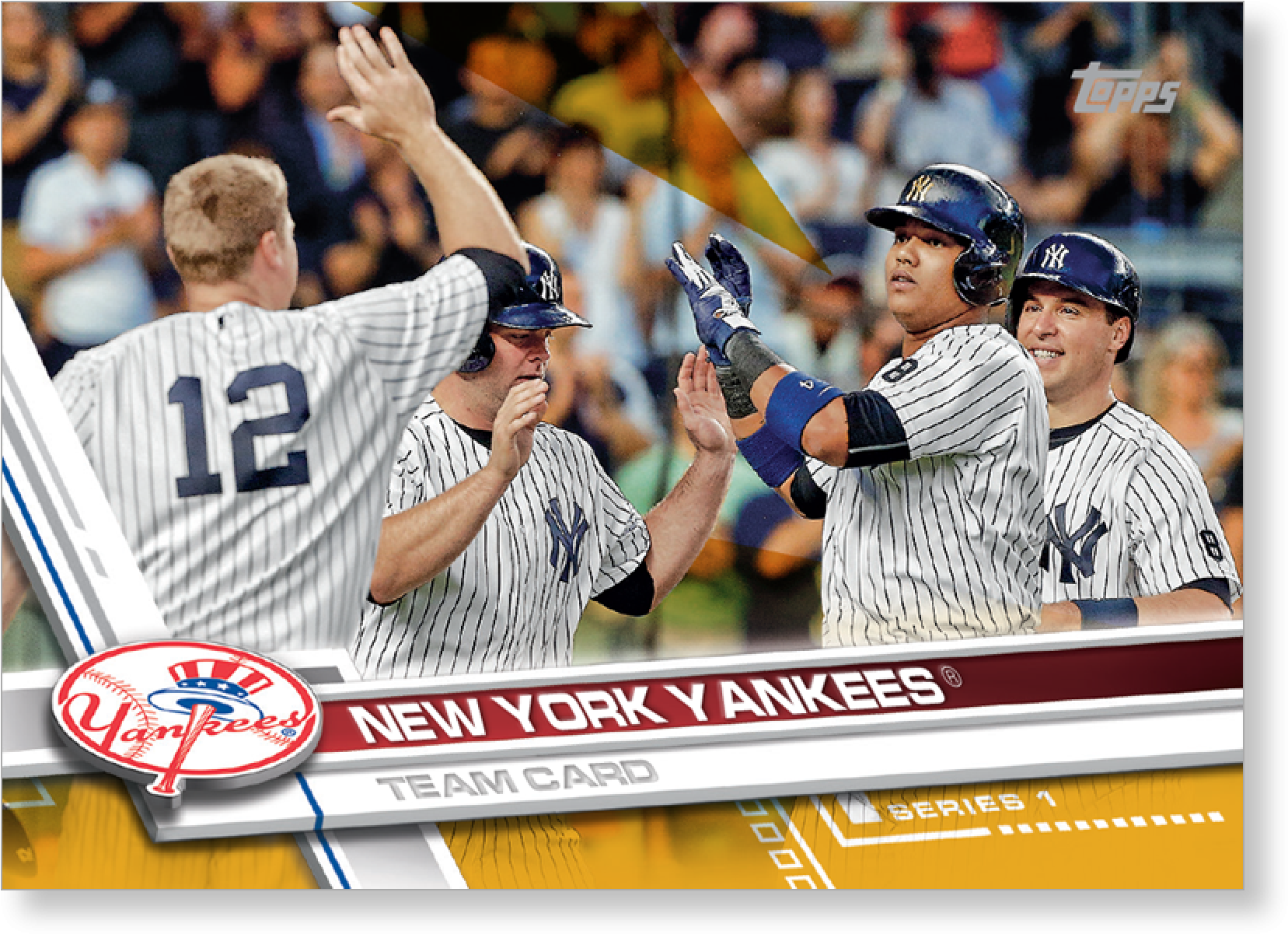 New York Yankees 2017 Topps Baseball Series 1 Team - 2017 Ny Yankees Team (2000x2000), Png Download