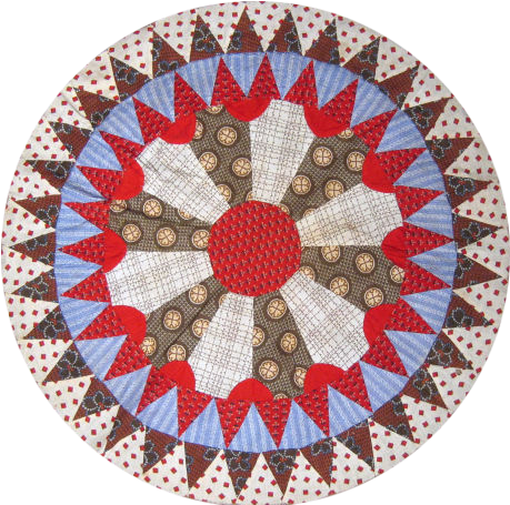 Quilt-circle - Blue (488x472), Png Download