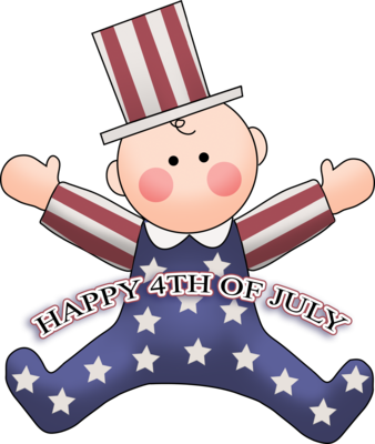 Baby Clipart 4th July - Happy 4th Of July Baby (338x400), Png Download