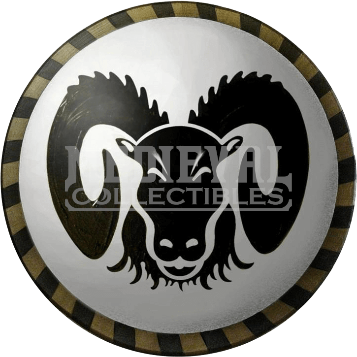 Wooden Greek Ram Head Shield - Greek Shield Png (550x550), Png Download