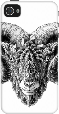 Rams Head Closeup Case For Iphone 4/4s - Big Horned Sheep Tattoos (300x400), Png Download